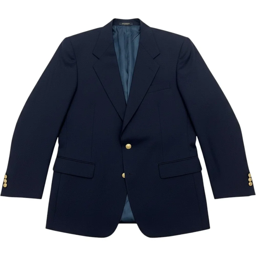 VTG Monsieur Givenchy Blazer Mens 42 Navy Gold Buttons Wool Sport Coat USA Made